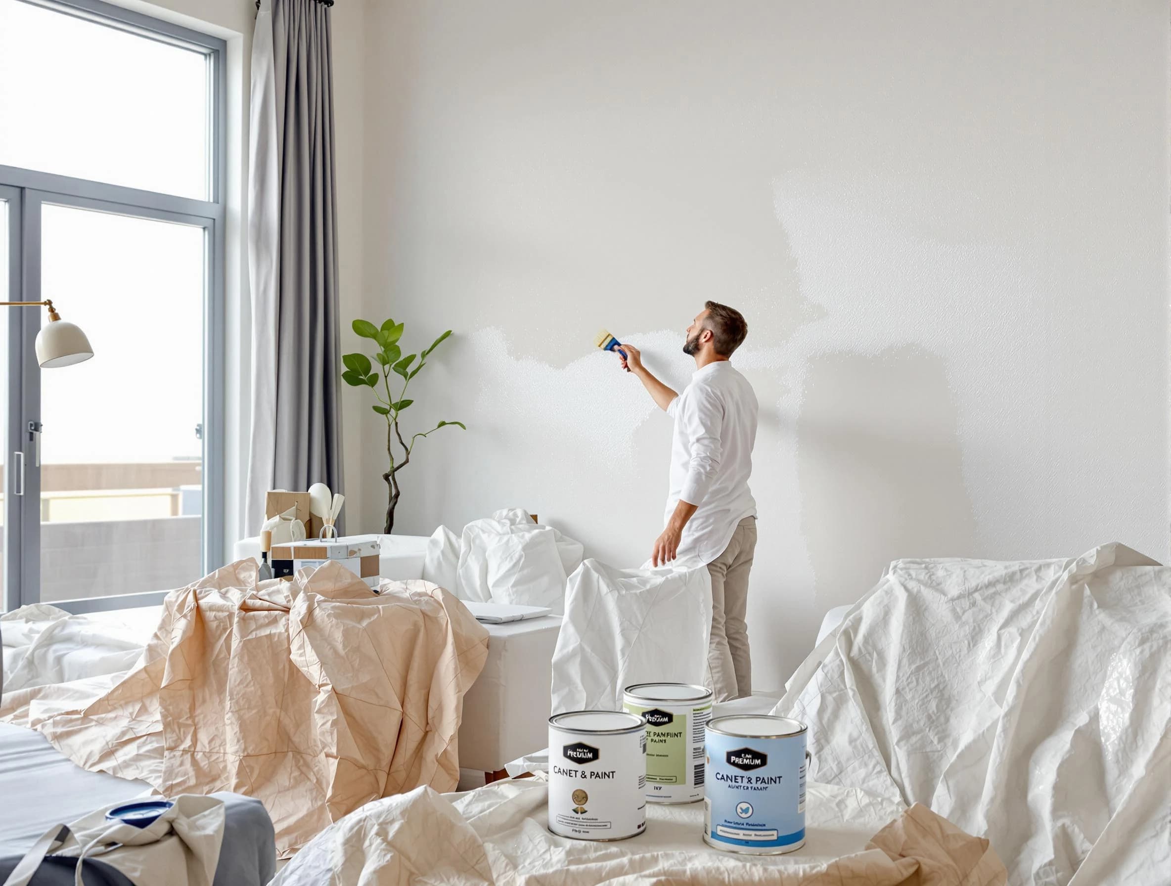 Glendale House Painters team carefully painting an interior wall in Glendale, AZ