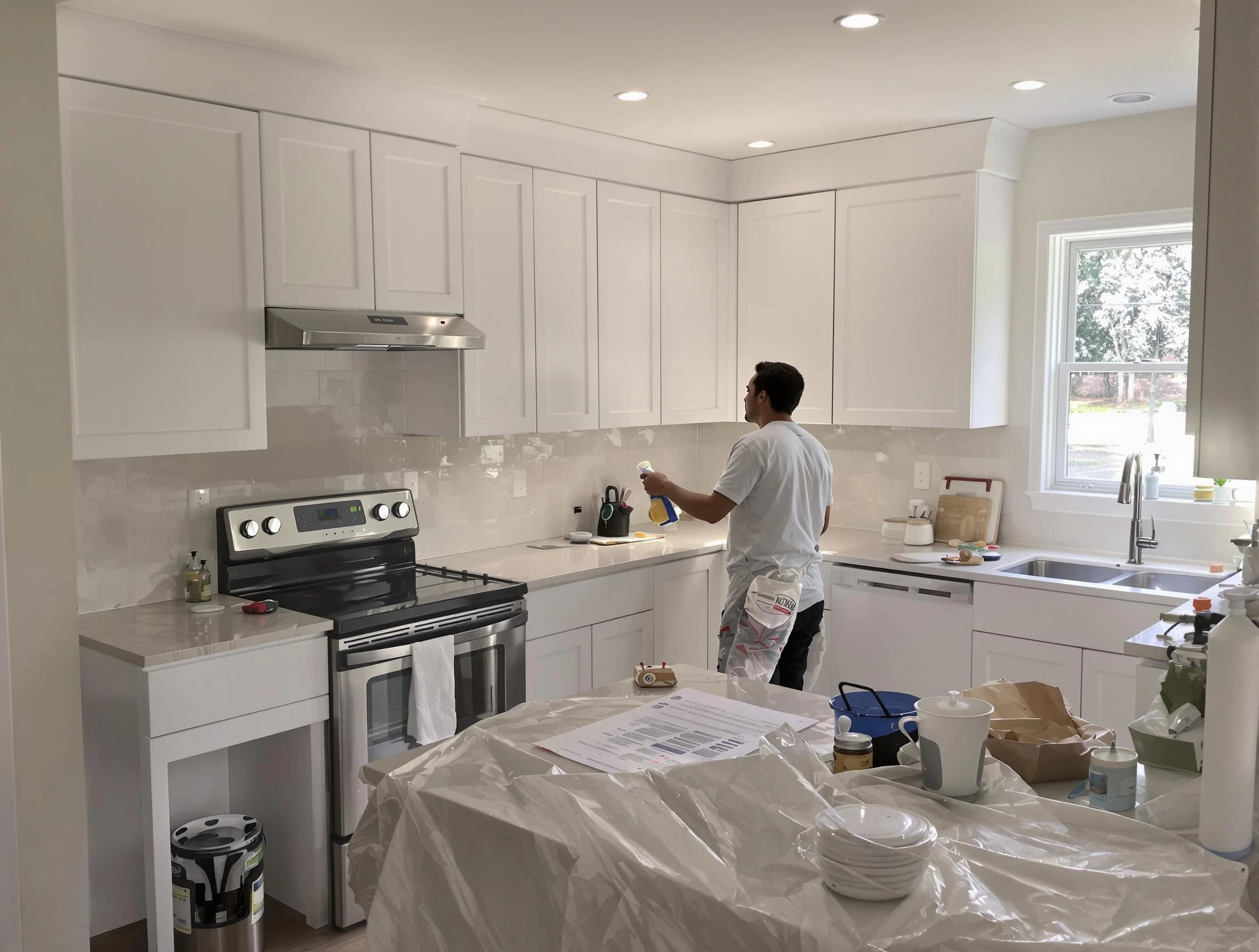 Glendale House Painters performing detailed kitchen painting in Glendale