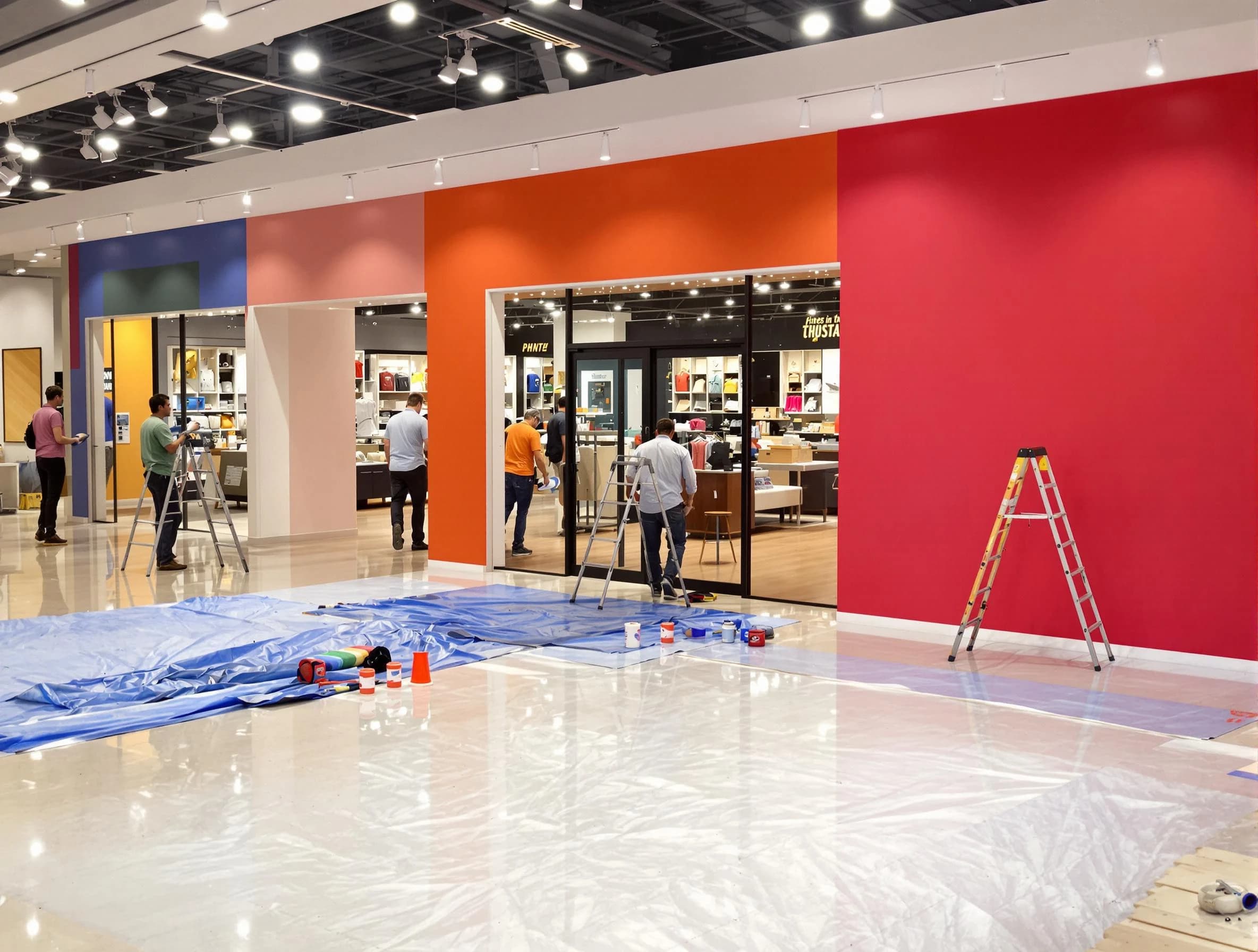 Glendale House Painters painting a commercial interior in Glendale, AZ