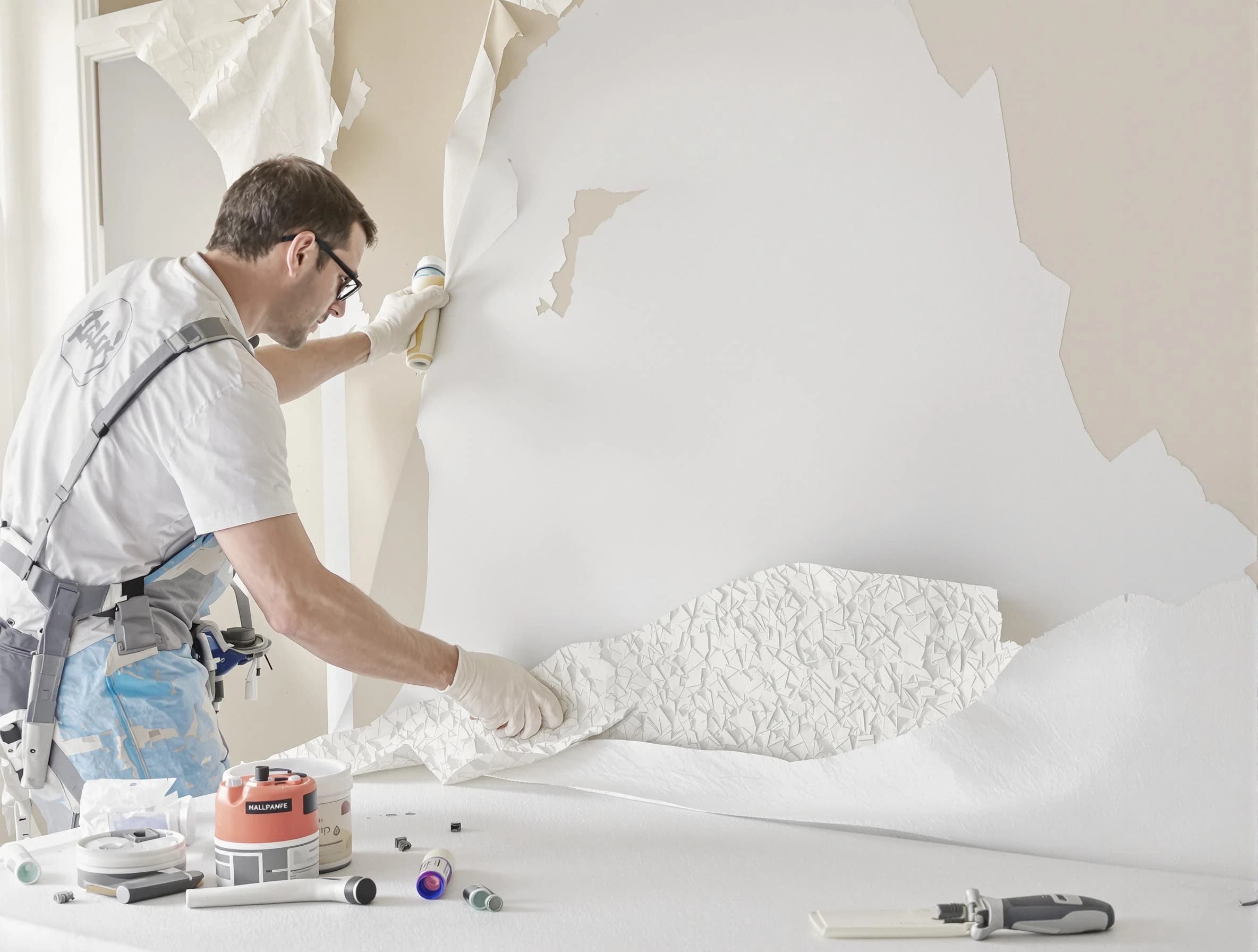 Detailed wallpaper removal and wall prep by Glendale House Painters in Glendale