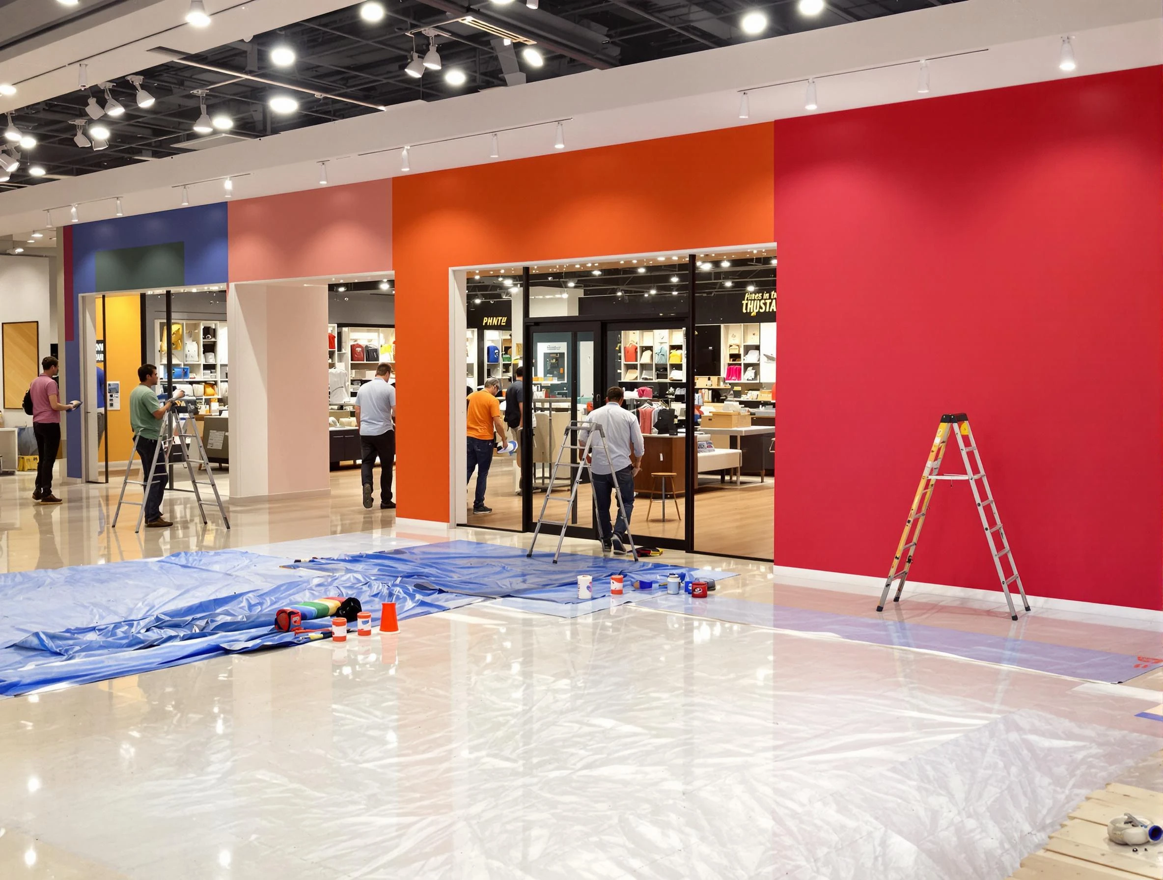 Glendale House Painters painting a commercial interior in Glendale, AZ