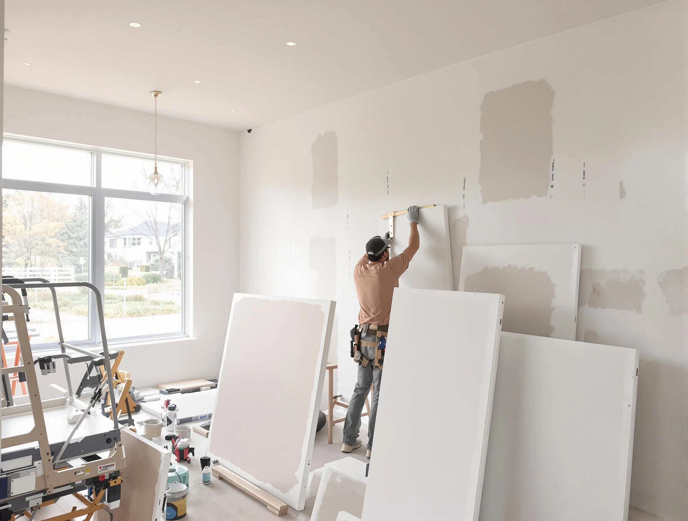 Glendale House Painters precisely hanging drywall sheets in Glendale, AZ