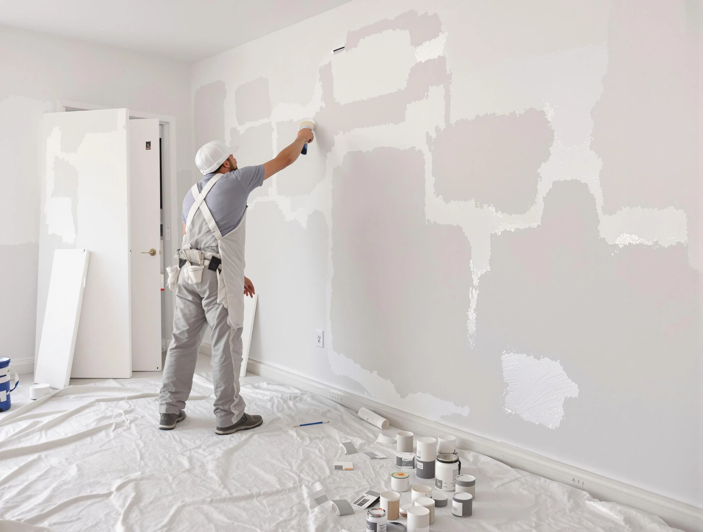 Before and after drywall repair by Glendale House Painters in Glendale